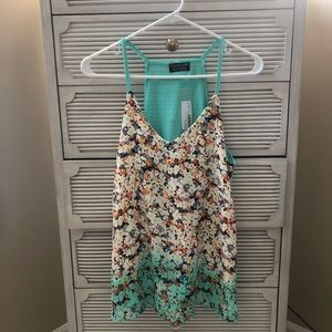 Light green floral racer back top